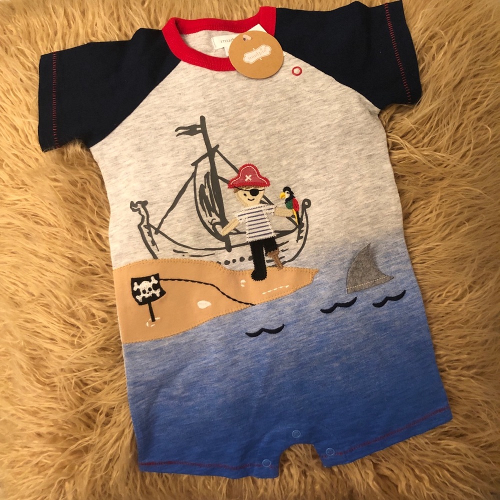 🦋 Mud Pie Shorts Onesie • NWT • 12-18 Months